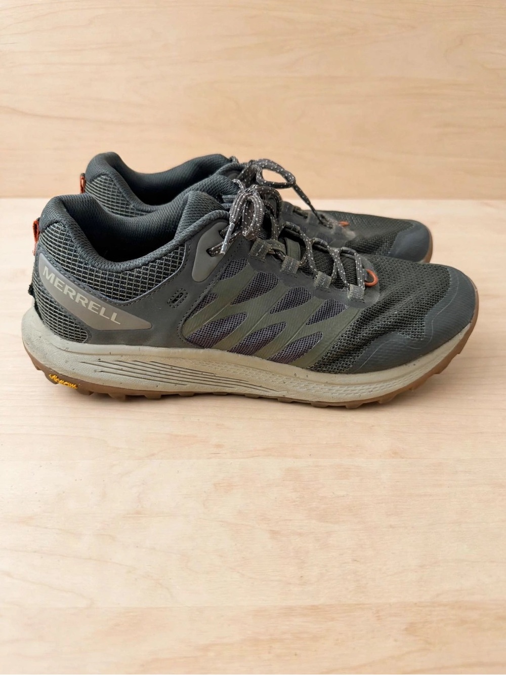 Merrell Men's Olive Green and Tan Trail Sneakers